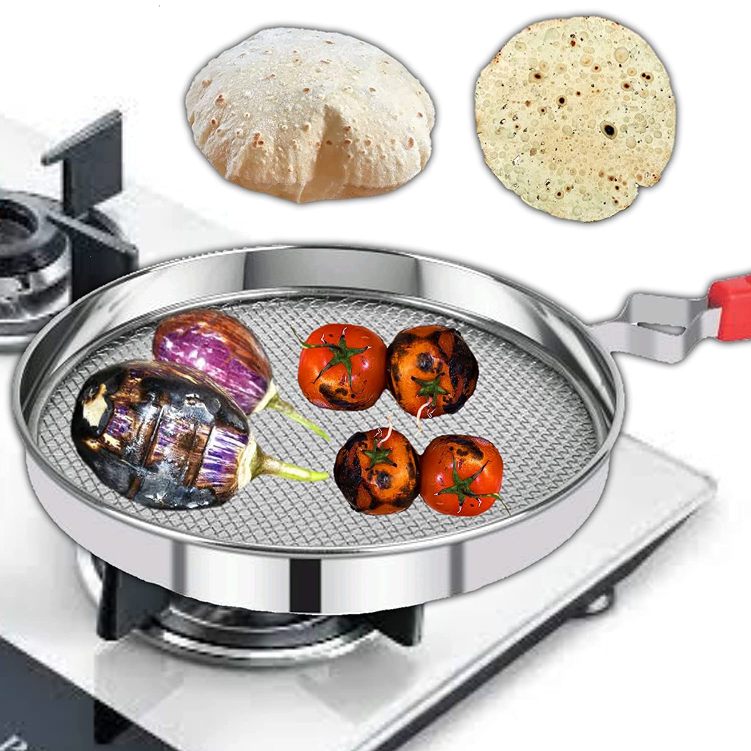 7119 Steel Roaster Grill Jali For Papad ,Tandoor & Chapati Roast Use ( 1 pc ) DeoDap 7119 Steel Roaster Grill Jali For Papad ,Tandoor & Chapati Roast Use ( 1 pc ) DeoDap